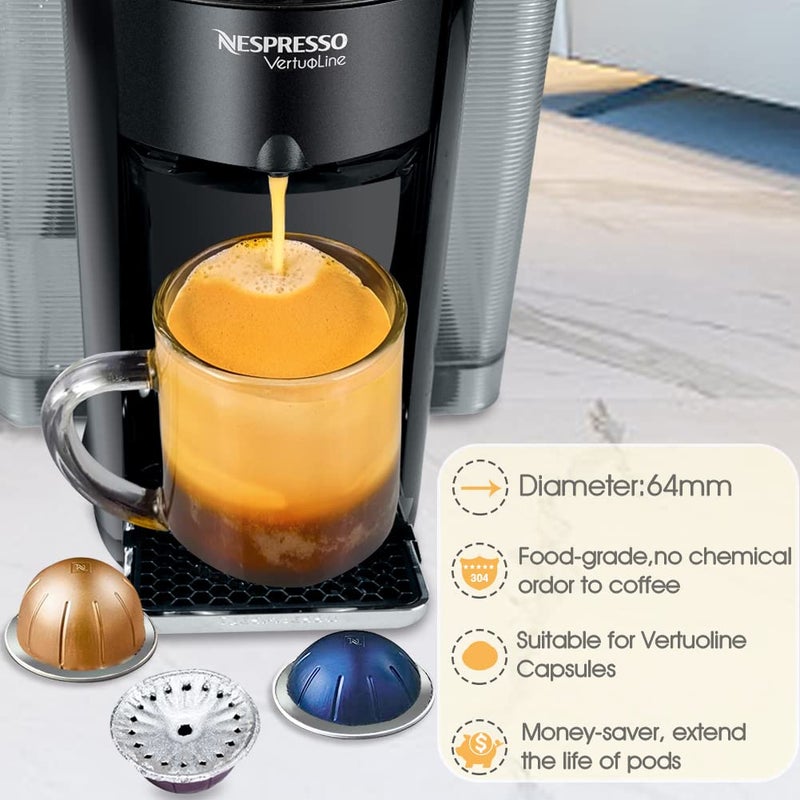 CAPMESSO Aluminum Foils Lids to Reuse Vertuoline Capsules Coffee Pods Compatible with Nespresso VertuoLine Machine 64mm(200/package) - Image 3